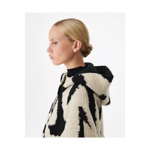 IRO Morri Vest Coat Abstract Pattern Hood Black and White Size 34 / US XS - Picture 4 of 14